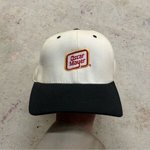 VTG 2000s Yupoong Oscar Mayer Flex Fit Embroider Baseball Cap Sz S-M White